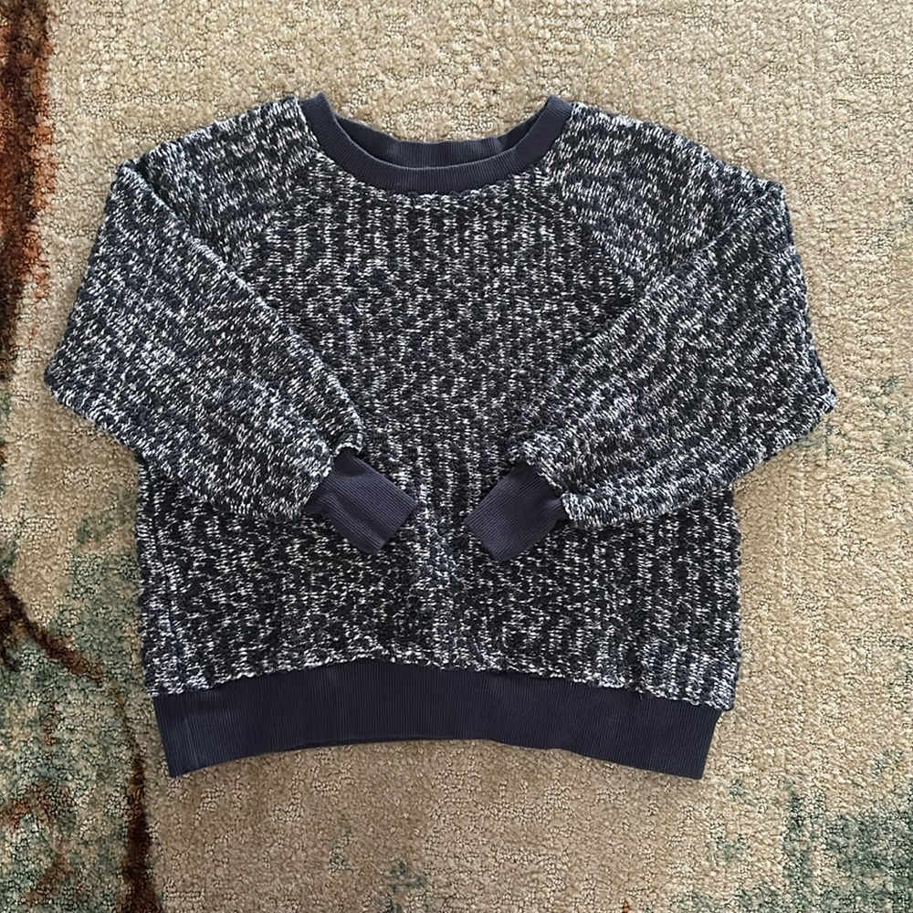 White and gray/blue sweater